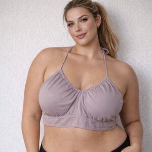 NWT GILLY HICKS BRA/TOP TIE UP IN LAVENDER MAUVE XXL